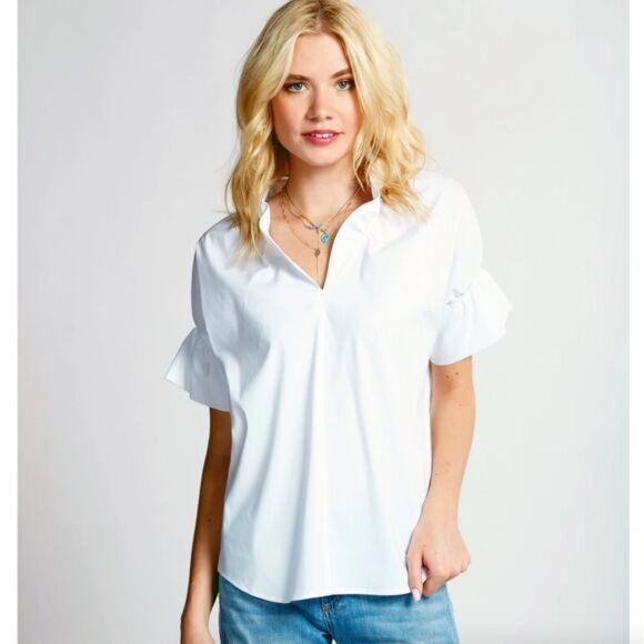 Finley Crosby Silky Poplin Blouse Size M - Picture 8 of 8